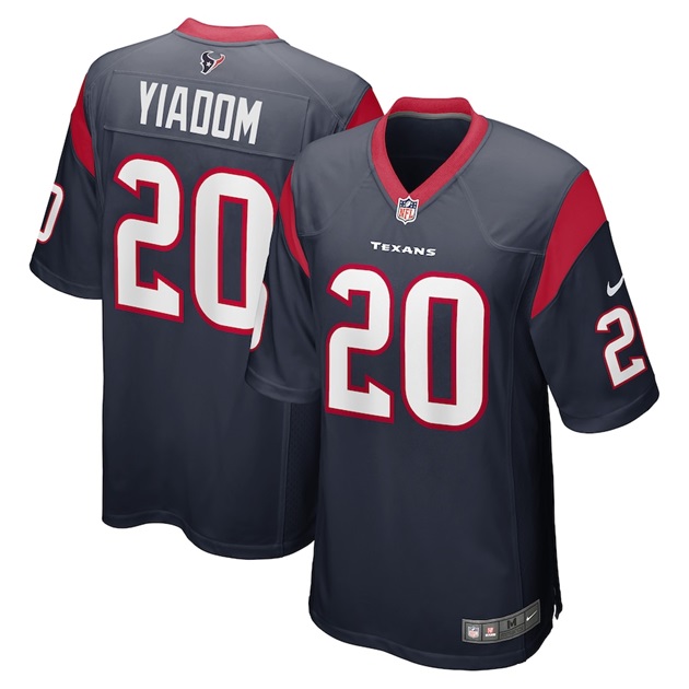 mens nike isaac yiadom navy houston texans game jersey